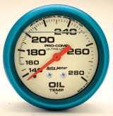 AutoMeter Gauge Oil Temp 2-5/8in. 140-280 Deg. F Liquid Filled Mech Glow In Dark Ultra-Nite thumbnail 1