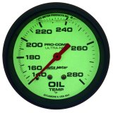 AutoMeter Gauge Oil Temp 2-5/8in. 140-280 Deg. F Liquid Filled Mech Glow In Dark Ultra-Nite thumbnail 6