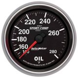 AutoMeter Gauge Oil Temp 2-5/8in. 140-280 Deg. F Mechanical Sport-Comp II thumbnail 1