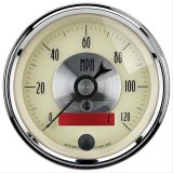 AutoMeter Gauge Speedo 3-3/8in. 120MPH Elec. Program W/Lcd Odo Prestige Antique. Ivory thumbnail 1