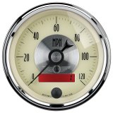 AutoMeter Gauge Speedo 3-3/8in. 120MPH Elec. Program W/Lcd Odo Prestige Antique. Ivory thumbnail 3
