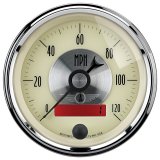 AutoMeter Gauge Speedo 3-3/8in. 120MPH Elec. Program W/Lcd Odo Prestige Antique. Ivory thumbnail 4