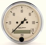 AutoMeter Gauge Speedo. 3-1/8in. 120MPH Elec. Prog. W/ Lcd Odo Antique Beige thumbnail 1