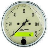 AutoMeter Gauge Speedo. 3-1/8in. 120MPH Elec. Prog. W/ Lcd Odo Antique Beige thumbnail 4