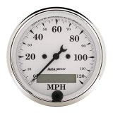 AutoMeter Gauge Speedo. 3-1/8in. 120MPH Elec. Prog. W/ Lcd Odo Old Tyme White thumbnail 2