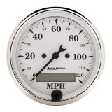 AutoMeter Gauge Speedo. 3-1/8in. 120MPH Elec. Prog. W/ Lcd Odo Old Tyme White thumbnail 3
