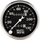 AutoMeter Gauge Speedo. 3-1/8in. 120MPH Mechanical Old Tyme Blk thumbnail 1