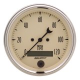 AutoMeter Gauge Speedo. 3-3/8in. 120MPH Elec. Prog. W/ Lcd Odo Antique Beige thumbnail 2