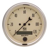 AutoMeter Gauge Speedo. 3-3/8in. 120MPH Elec. Prog. W/ Lcd Odo Antique Beige thumbnail 4