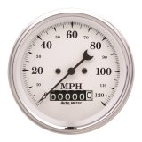 AutoMeter Gauge Speedo. 3-3/8in. 120MPH Elec. Prog. W/ Wheel Odo Old Tyme White thumbnail 4