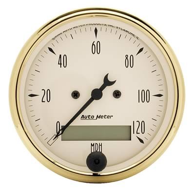 AutoMeter Gauge Speedometer 3-1/8in. 120MPH Elec. Prog. W/ Lcd Odo Golden Oldies