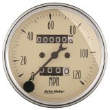 AutoMeter Gauge Speedometer 3-1/8in. 120MPH Mechanical Antique Beige thumbnail 2