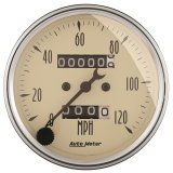AutoMeter Gauge Speedometer 3-1/8in. 120MPH Mechanical Antique Beige thumbnail 3