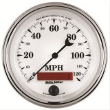 AutoMeter Gauge Speedometer 3-3/8in. 120MPH Elec. Prog. W/ Lcd Odo Old Tyme Wht II thumbnail 1