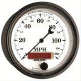 AutoMeter Gauge Speedometer 3-3/8in. 120MPH Elec. Prog. W/ Lcd Odo Old Tyme Wht II thumbnail 6