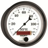 AutoMeter Gauge Speedometer 3-3/8in. 120MPH Elec. Prog. W/ Lcd Odo Old Tyme Wht II thumbnail 9