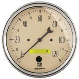AutoMeter Gauge Speedometer 5in. 120MPH Elec. Prog. W/ Lcd Odo Antique Beige thumbnail 2