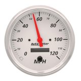 AutoMeter Gauge Speedometer 5in. 120MPH Elec. Prog. W/ Lcd Odo Arctic White thumbnail 2