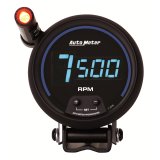 AutoMeter Gauge Tach 3-3/4in. 10K RPM Pedestal W/ Quick-Lite Digital Blk W/ Blue Led thumbnail 2