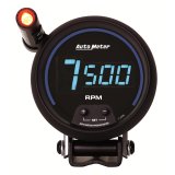 AutoMeter Gauge Tach 3-3/4in. 10K RPM Pedestal W/ Quick-Lite Digital Blk W/ Blue Led thumbnail 4
