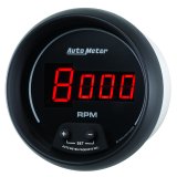 AutoMeter Gauge Tach 3-3/8in. 10K RPM In-Dash Digital Black Dial W/ Red Led thumbnail 6