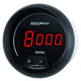 AutoMeter Gauge Tach 3-3/8in. 10K RPM In-Dash Digital Black Dial W/ Red Led thumbnail 8