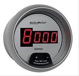 AutoMeter Gauge Tach 3-3/8in. 10K RPM In-Dash Digital Silver Dial W/ Red Led thumbnail 1