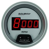 AutoMeter Gauge Tach 3-3/8in. 10K RPM In-Dash Digital Silver Dial W/ Red Led thumbnail 3