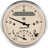 AutoMeter Gauge Tach/Speedo 3-3/8in. 120MPH & 8K RPM Elec. Program. Antique Beige thumbnail 1