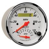 AutoMeter Gauge Tach/Speedo 3-3/8in. 120MPH & 8K RPM Elec. Program. Arctic White thumbnail 6