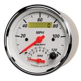 AutoMeter Gauge Tach/Speedo 3-3/8in. 120MPH & 8K RPM Elec. Program. Arctic White thumbnail 9