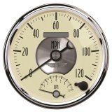 AutoMeter Gauge Tach/Speedo 5in. 120MPH & 8K RPM Elec. Program. Prestige Antique. Ivory thumbnail 3