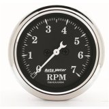 AutoMeter Gauge Tachometer 2-1/16in. 7K RPM In-Dash Old Tyme Black thumbnail 2