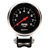 AutoMeter Gauge Tachometer 2-5/8in. 8K RPM Pedestal Traditional Chrome thumbnail 4