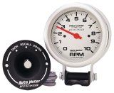 AutoMeter Gauge Tachometer 3-3/4in. 10K RPM Pedestal W/ Peak Memory Ultra-Lite thumbnail 4