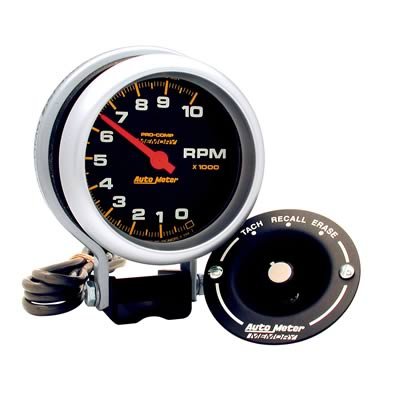 AutoMeter Gauge Tachometer 3-3/4in. 10K RPM Pedestal W/Peak Memory Pro-Comp