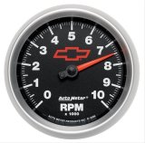 AutoMeter Gauge Tachometer 3-3/8in. 10K RPM In-Dash Chevy Red Bowtie Black thumbnail 5