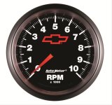 AutoMeter Gauge Tachometer 3-3/8in. 10K RPM In-Dash Chevy Red Bowtie Black thumbnail 6