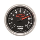 AutoMeter Gauge Tachometer 3-3/8in. 10K RPM In-Dash Chevy Red Bowtie Black thumbnail 7