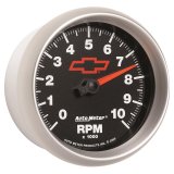 AutoMeter Gauge Tachometer 3-3/8in. 10K RPM In-Dash Chevy Red Bowtie Black thumbnail 8