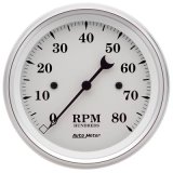 AutoMeter Gauge Tachometer 3-3/8in. 8K RPM In-Dash Old Tyme White thumbnail 1