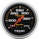 AutoMeter Gauge Temperature 2-5/8in. 140-280 Deg. F Liquid Filled Mech 8ft. Pro-Comp thumbnail 1