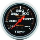 AutoMeter Gauge Temperature 2-5/8in. 140-280 Deg. F Liquid Filled Mech 8ft. Pro-Comp thumbnail 2