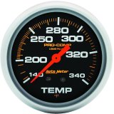 AutoMeter Gauge Temperature 2-5/8in. 140-280 Deg. F Liquid Filled Mech 8ft. Pro-Comp thumbnail 4