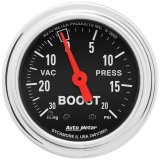 AutoMeter Gauge Vac/Boost 2-1/16in. 30Inhg-20PSI Mechanical Traditional Chrome thumbnail 4