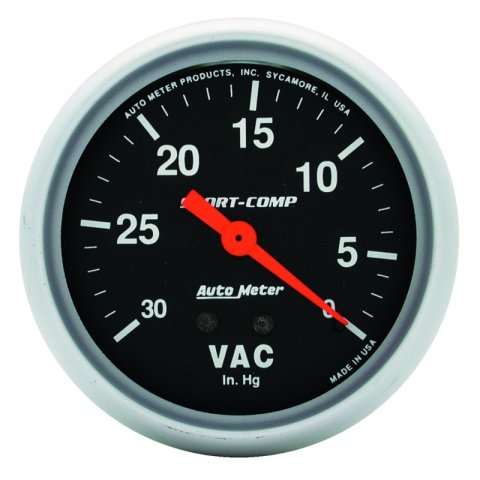AutoMeter Gauge Vacuum 2-5/8in. 30Inhg Mechanical Sport-Comp thumbnail 3