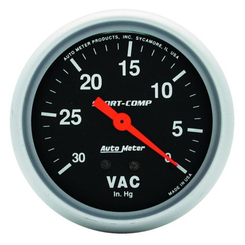 AutoMeter Gauge Vacuum 2-5/8in. 30Inhg Mechanical Sport-Comp thumbnail 4