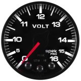 AutoMeter Gauge Voltmeter 2-1/16in. 16V Stepper Motor W/Peak & Warn Blk/Blk Spek-Pro thumbnail 2