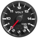 AutoMeter Gauge Voltmeter 2-1/16in. 16V Stepper Motor W/Peak & Warn Blk/Blk Spek-Pro thumbnail 3