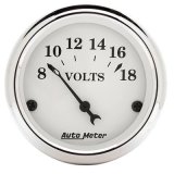 AutoMeter Gauge Voltmeter 2-1/16in. 18V Elec Old Tyme White thumbnail 1